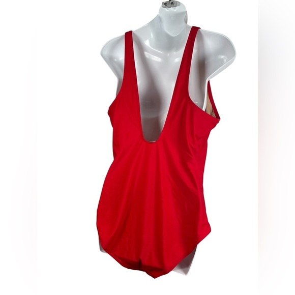 Graphic  “Make It Fun” Red & White Scoop-Back One Piece Swimsuit XL - Picture 4 of 9